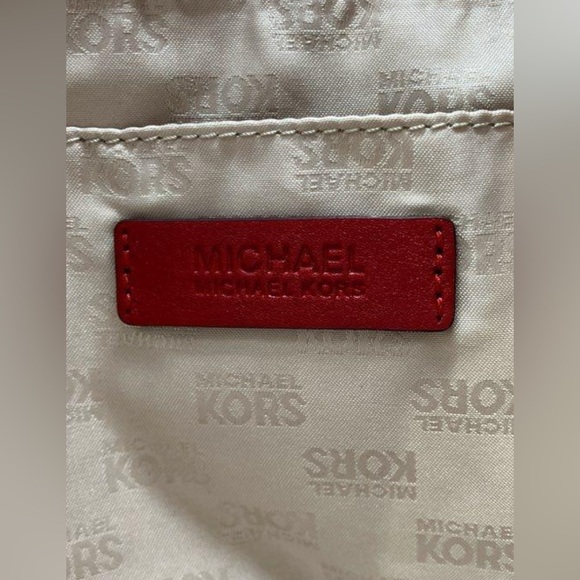 MICHAEL KORS JET SET MONOGRAM LOGO TOTE RED TRIM HANDLES ❣️❤️‍🔥 - Picture 5 of 6
